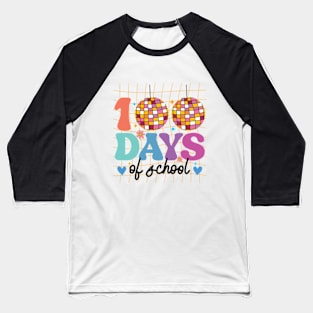 Kids Disco Ball 100 Days Of School Funny 100th Day Baseball T-Shirt